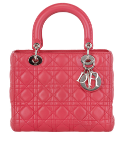 Medium Lady Dior, Lambskin, Pink, 18-MA-1103, S/E, 3*